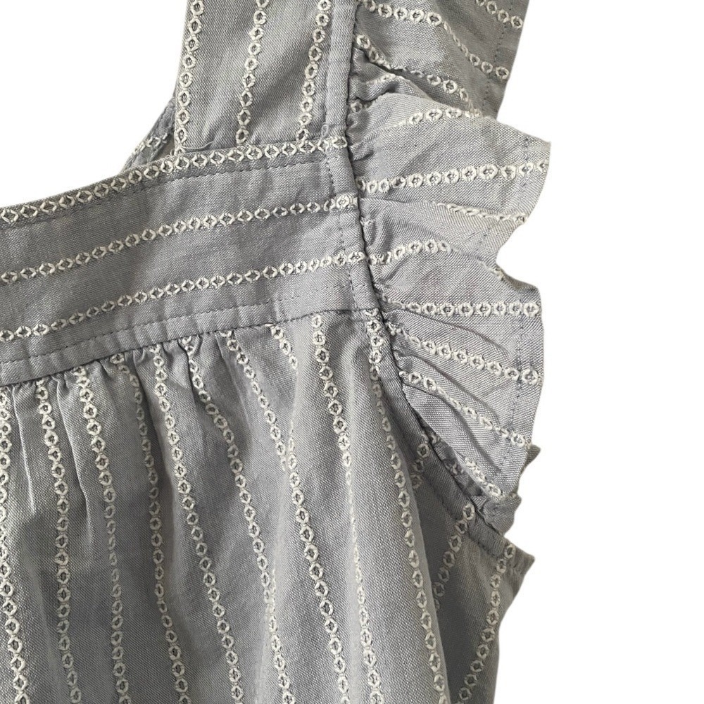 Madewell Women's Blue White Striped Flutter Sleeve Cross Back Top Size M - Picture 3 of 8